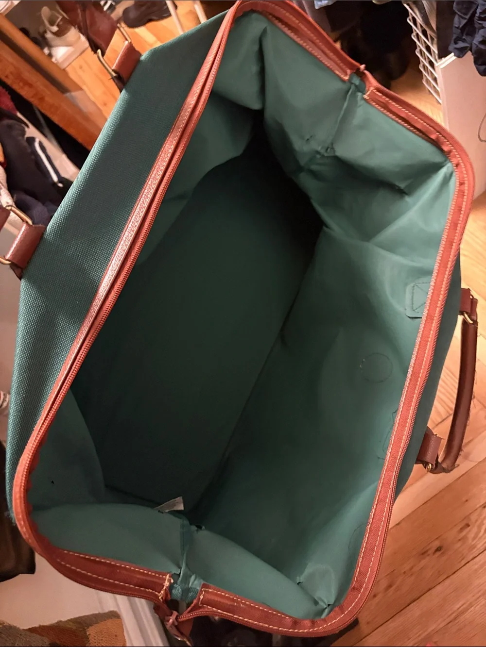 Vintage POLO carry-on  promo - large frame open top and wide bottom.